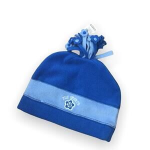 Children's Place Girls Hat Size 4 5 6 Blue Fleece Flowers Tassels PLC Sports NEW